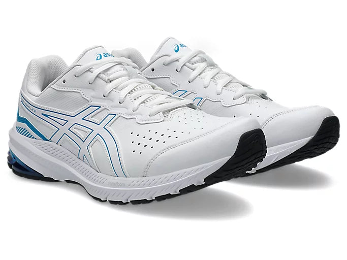 Asics GT-1000 Leather 2 Mens (4E Extra Wide) - White/Aegean Blue