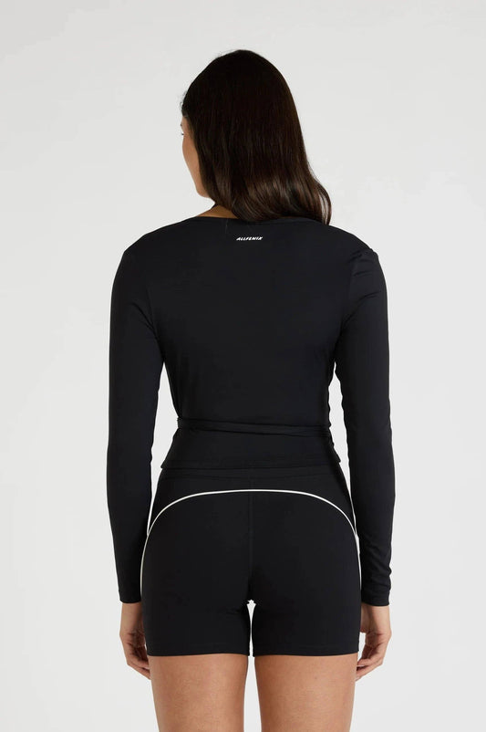 ALLFENIX CloudCore Lite Long Sleeve Wrap Top - Black