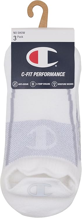 Campion Legacy C-Fit No Show Socks 3pk - White