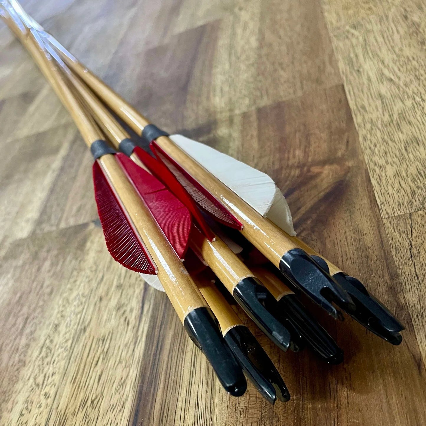 Wooden Feathered Field Arrow (with target point end)