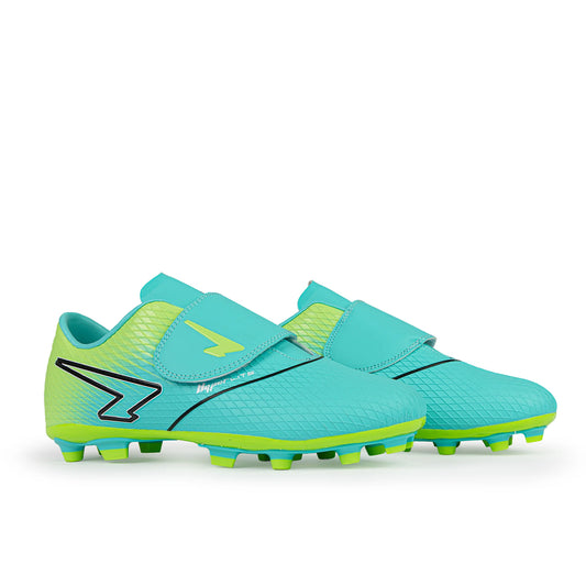 Equaliser Junior Football Boots (Velcro) - Aqua/Lime
