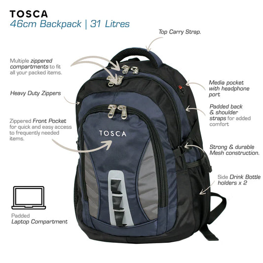 Tosca Backpack 35L - Blue/Grey