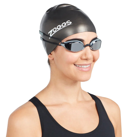 Zoggs Fusion Air Titanium Goggles - Black/Black Tinted Smoke Lens
