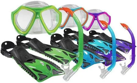 Land & Sea Nipper Junior Pro - Mask, Snorkel & Fin Set - Green