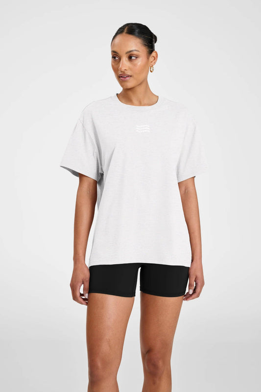 ALLFENIX Waves Logo Tee: White Marle