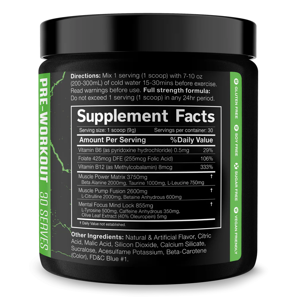 JNX The Shadow! Pre Workout - Green Apple