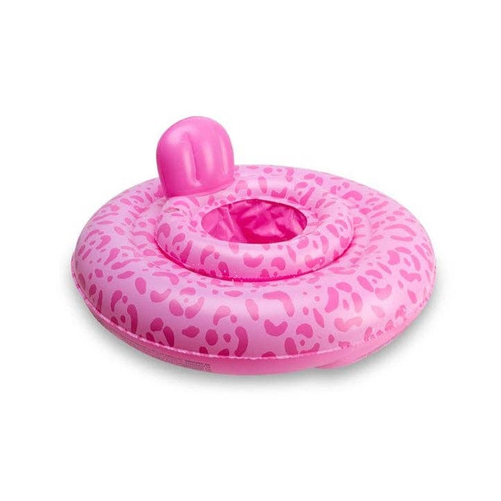 Swim Essentials Inflatable Baby Swimseat - Pink Leopard, 0-1 yrs