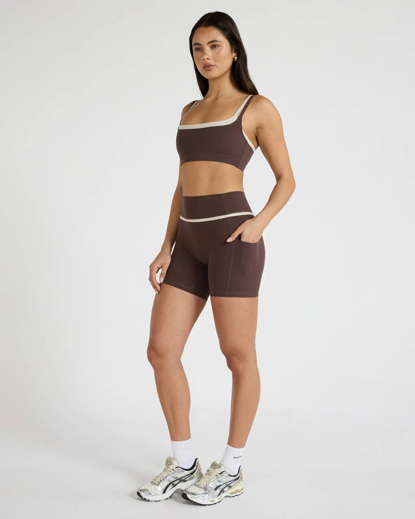 ALLFENIX CloudCore Contrast 5" Pocket Bike Short - Espresso/Stone