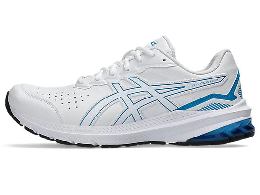 Asics GT-1000 Leather 2 Mens (4E Extra Wide) - White/Aegean Blue