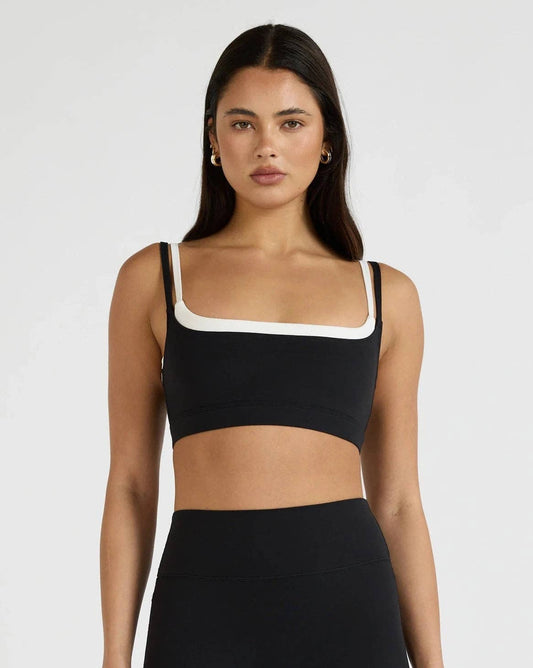 ALLFENIX CloudCore Double Layer Contrast Sports Bra - Black
