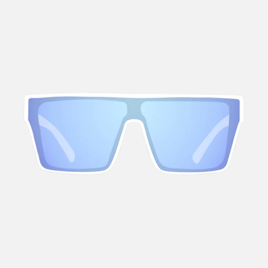 Voodoo - Matte white Frame Grey Blue White Iridium Lens