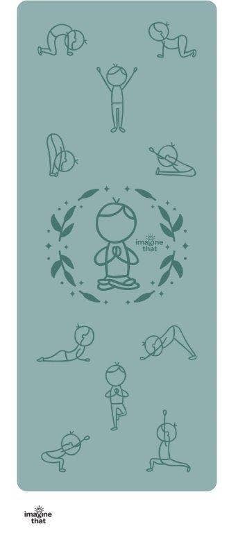 Yogi Fun Imagine That Sun Salutation Eco Yoga Mat, Teal
