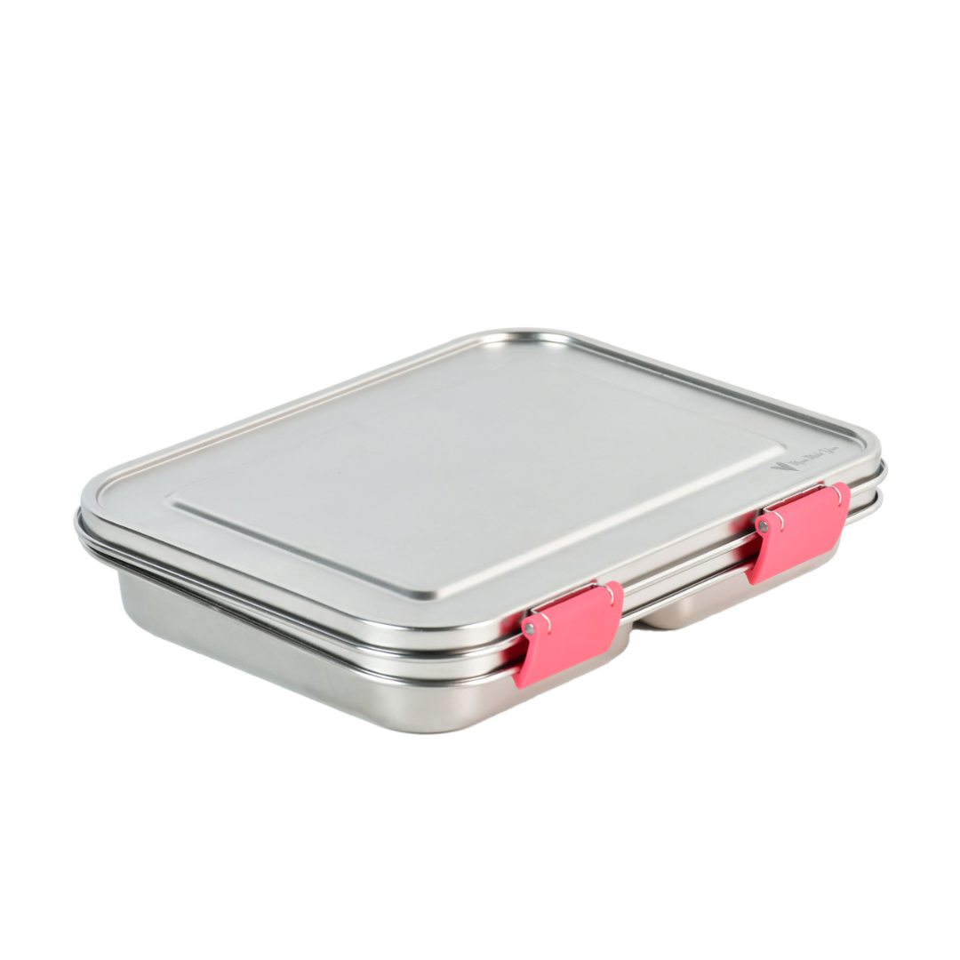 Mighty Stainless Steel 3-Compartment Lunchbox - Pink