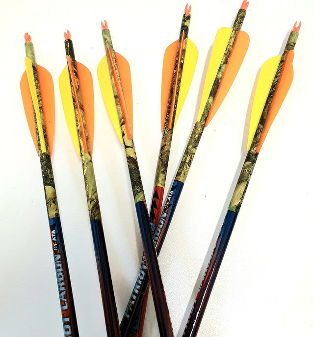 Patriot Carbon "Helical Fletch" Camo/Orange/Yellow - 350 Spine