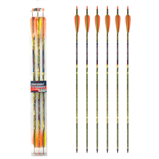 Patriot Carbon "Helical Fletch" Camo/Orange/Yellow - 350 Spine