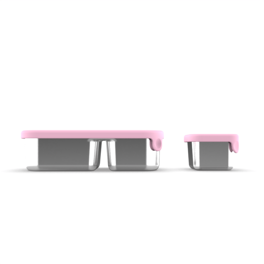 Mighty Minis Stainless Steel Containers – Set of 2 - Light Pink