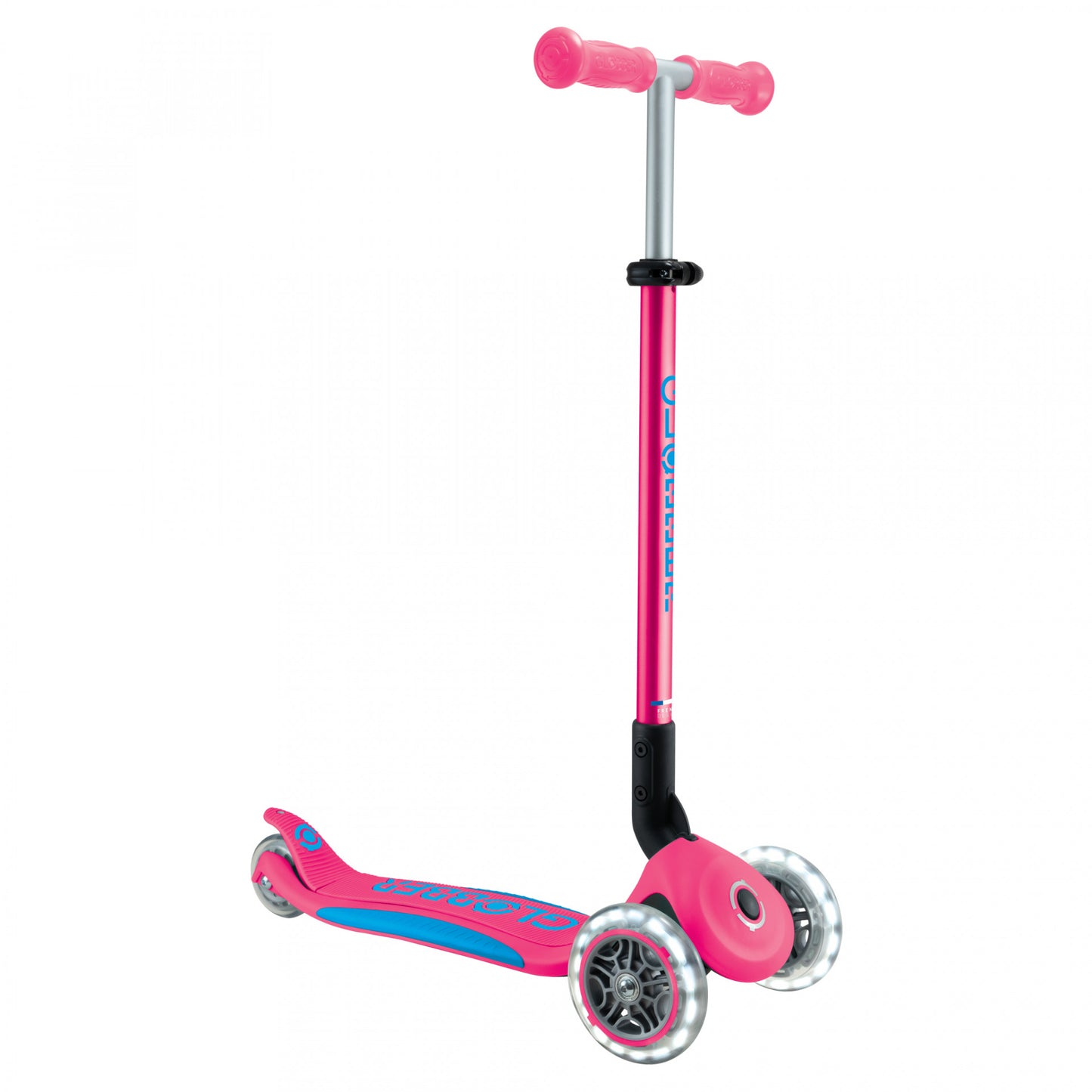 Globber Primo Foldable Plus Lights - Fuchsia Pink