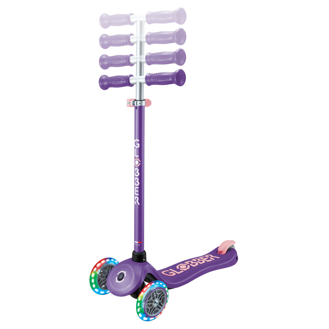 Globber Primo Plus Lights - Dark Purple/Pastel Pink