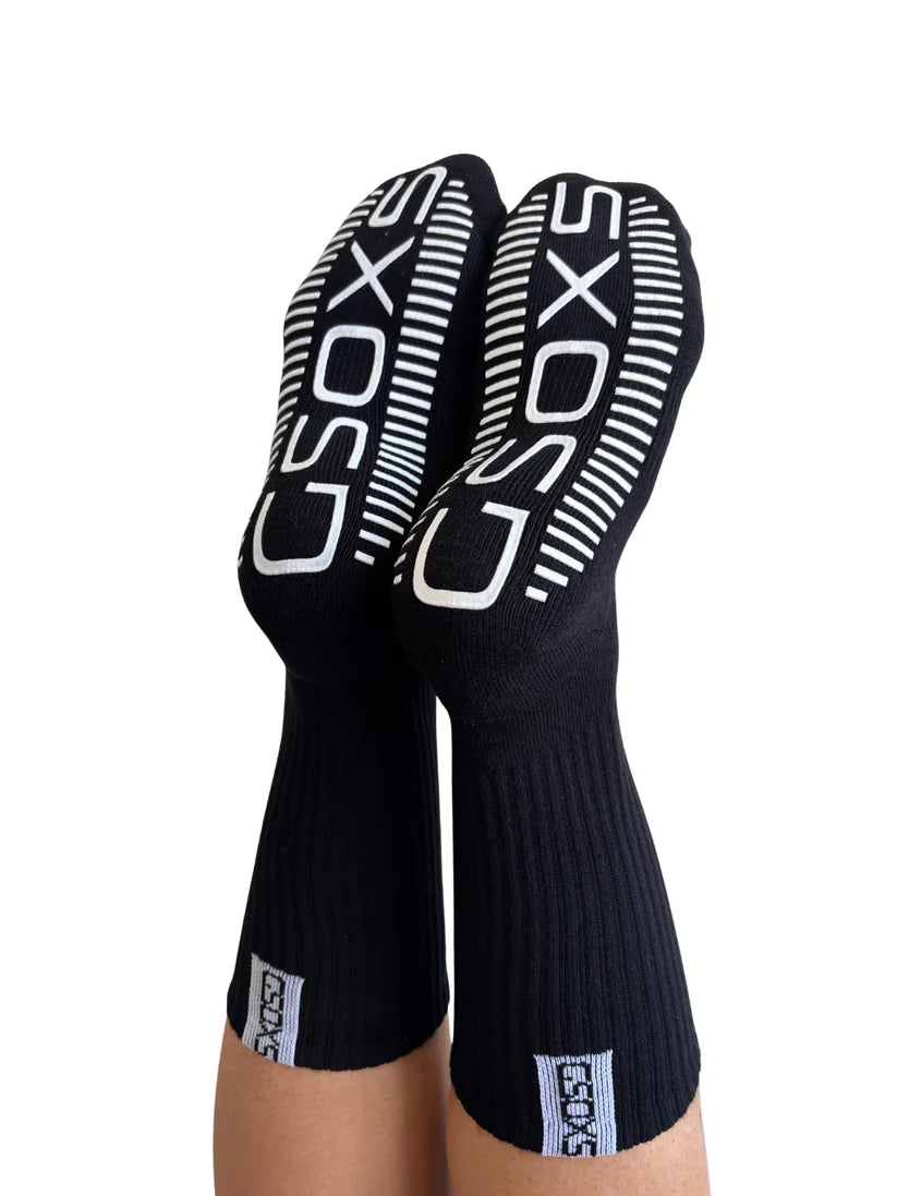 GSOXS Black Athletic Grip Sock - Large