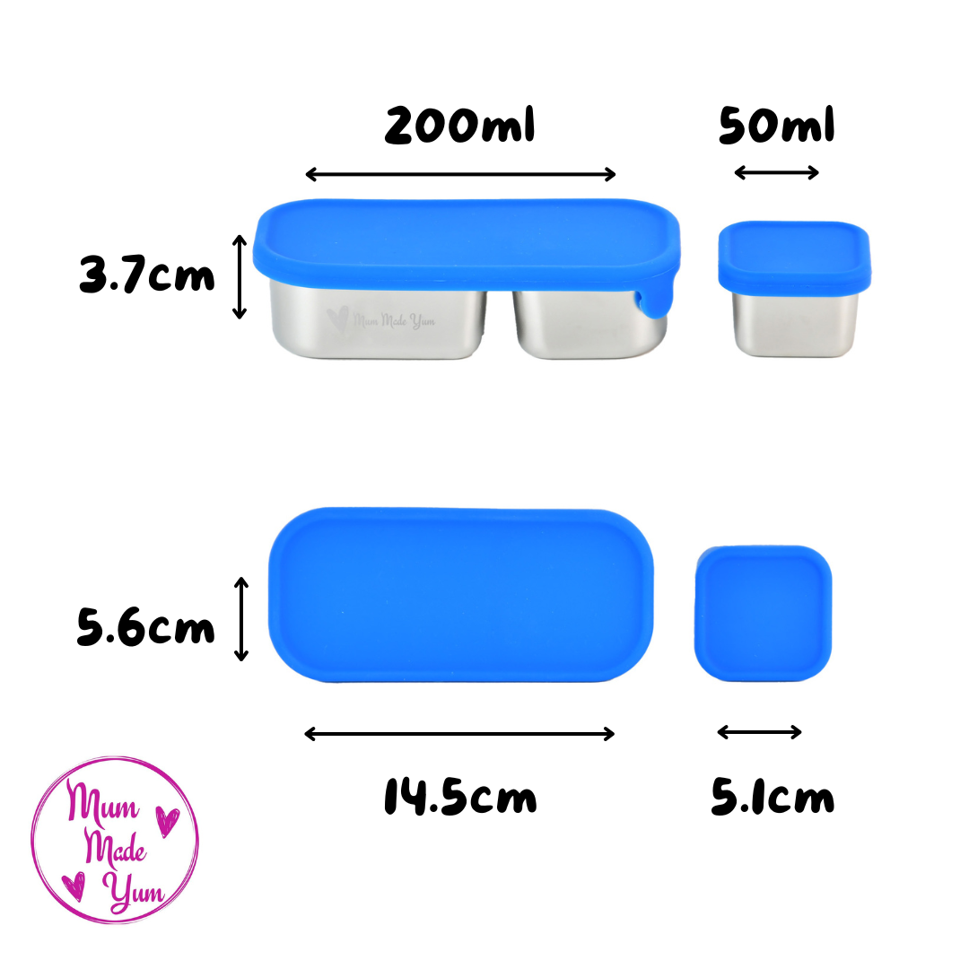 Mighty Minis Stainless Steel Containers – Set of 2 - Blue