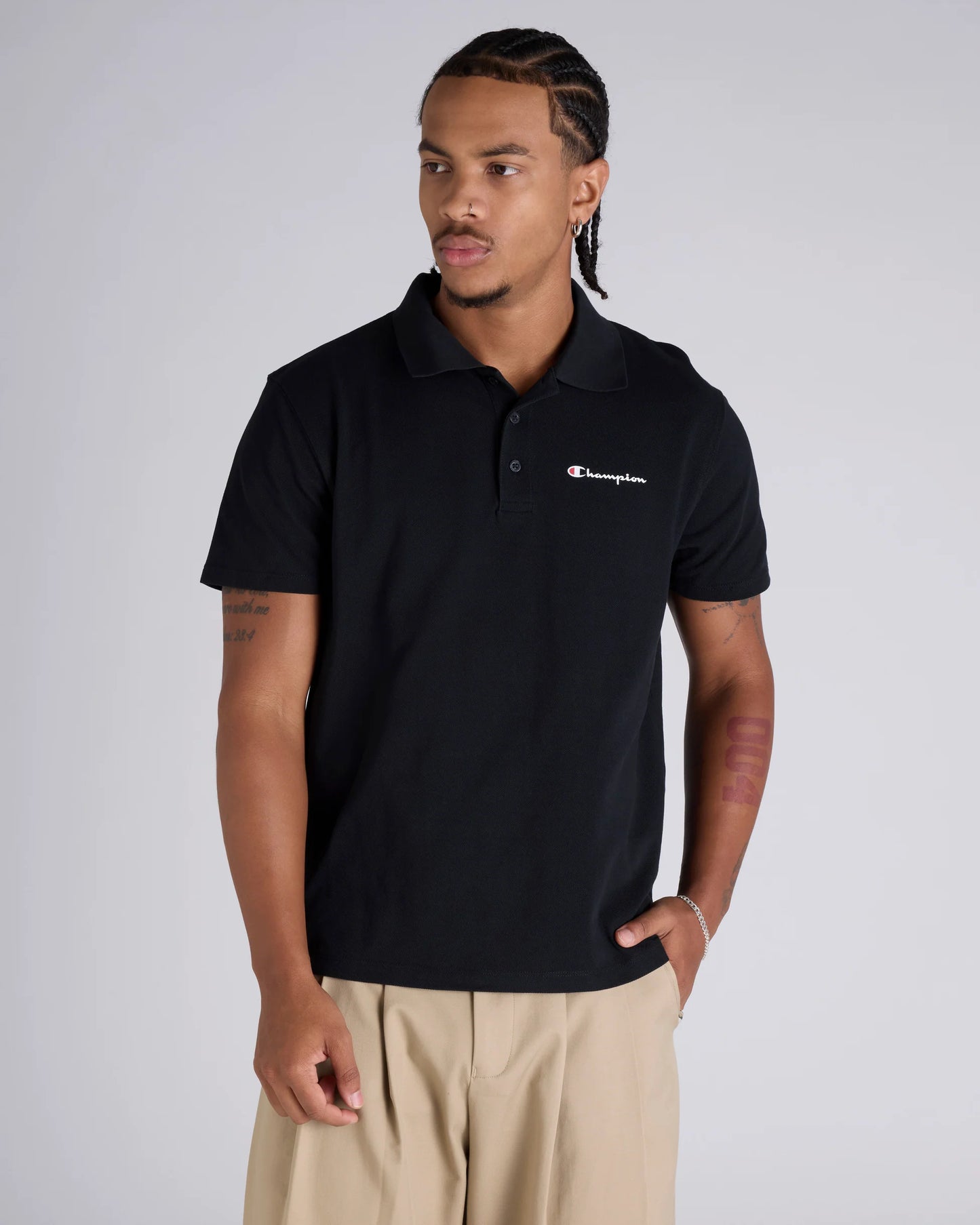 Champion Script Pique Polo - Black