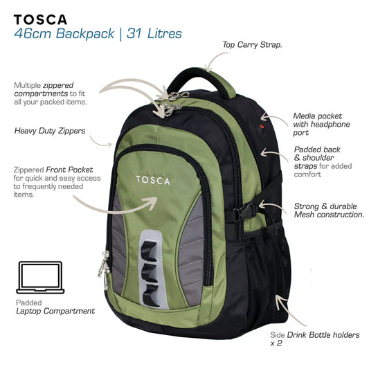 Tosca Backpack 35L - Khaki/Grey