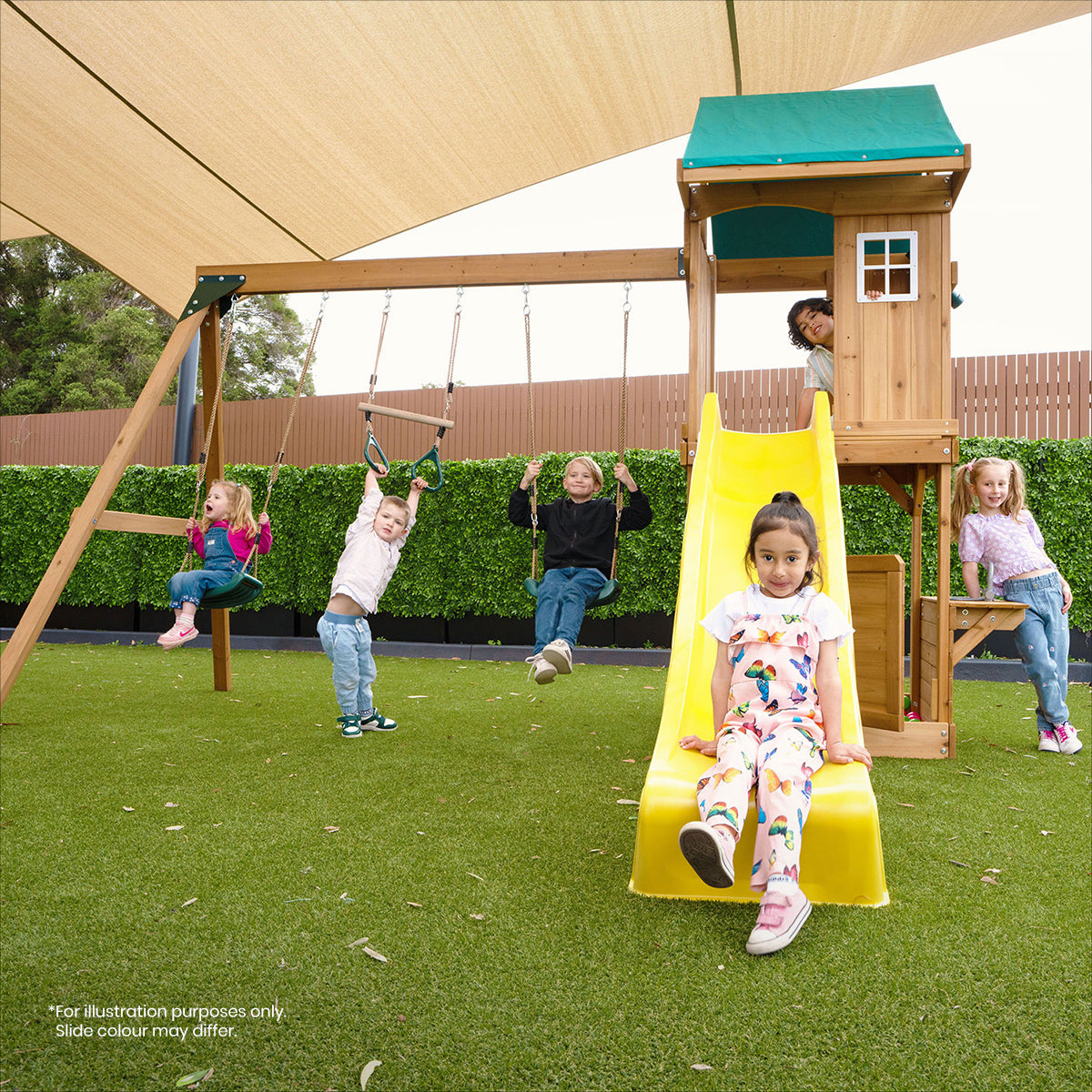 Lifespan Kids Montrose Swing Set & Play Centre with 2.2m Slide (Green)