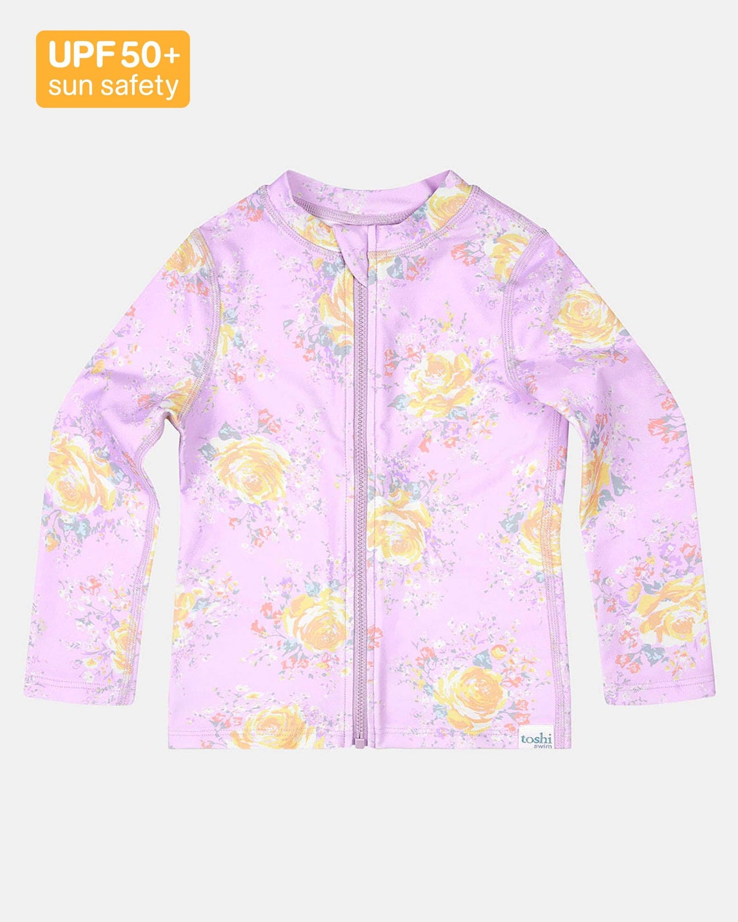 Swim Kids Rashie L/S Full Zip Classic - Scarlet