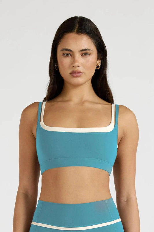 ALLFENIX CloudCore Contrast Double Layer Sports Bra - Lagoon