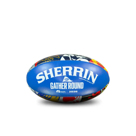 Sherrin AFL Gather Round 2026 - Mini Ball - Soft Touch - Blue/Multi