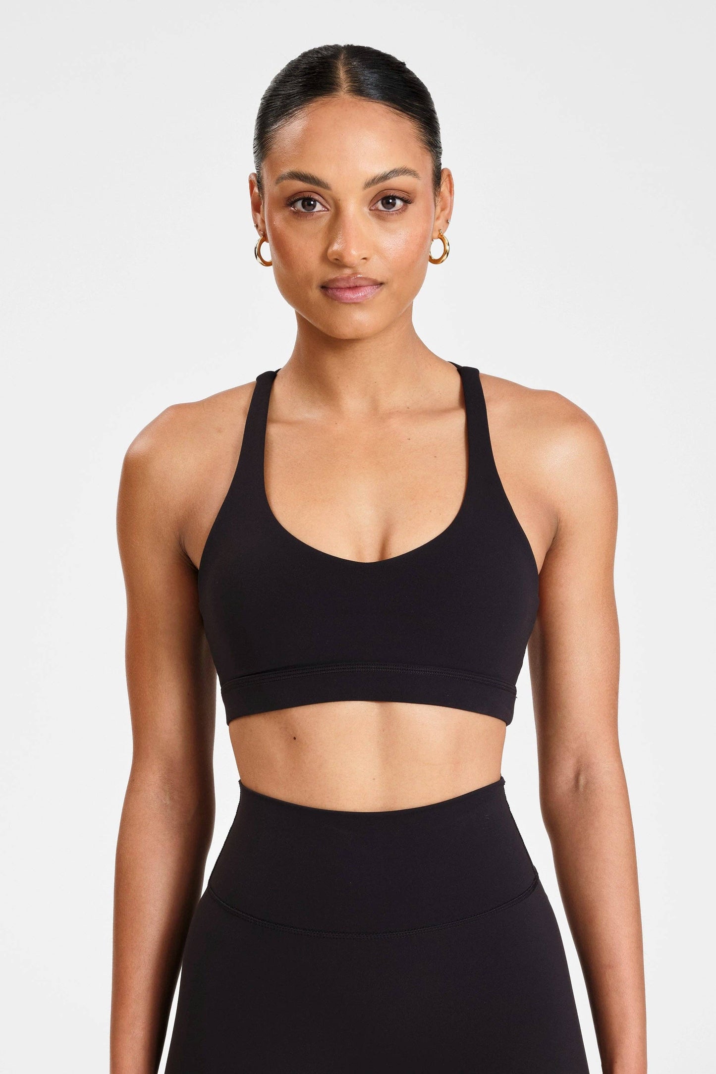 EcoSculpt Cross Back Sports Bra - Black