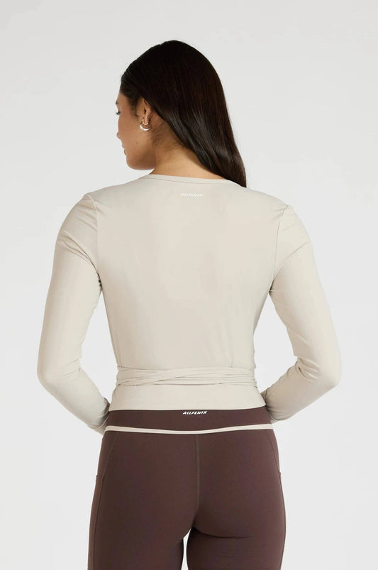 ALLFENIX CloudCore Lite Long Sleeve Wrap Top - Stone