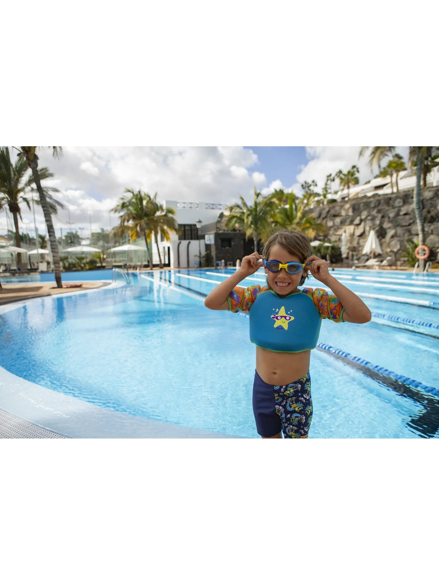 Zoggs Little Super Seal Goggles - Blue/Yellow clear lense