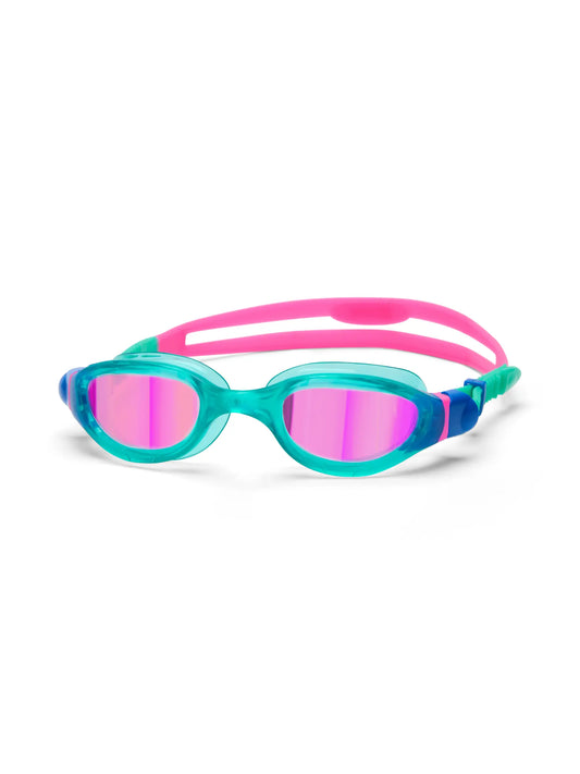 Zoggs Phantom 2.0 Junior Titanium Goggles - Turquoise/Pink/Mirror