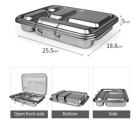 Stainless Steel Bento Lunch Box 5 - Emerald Green
