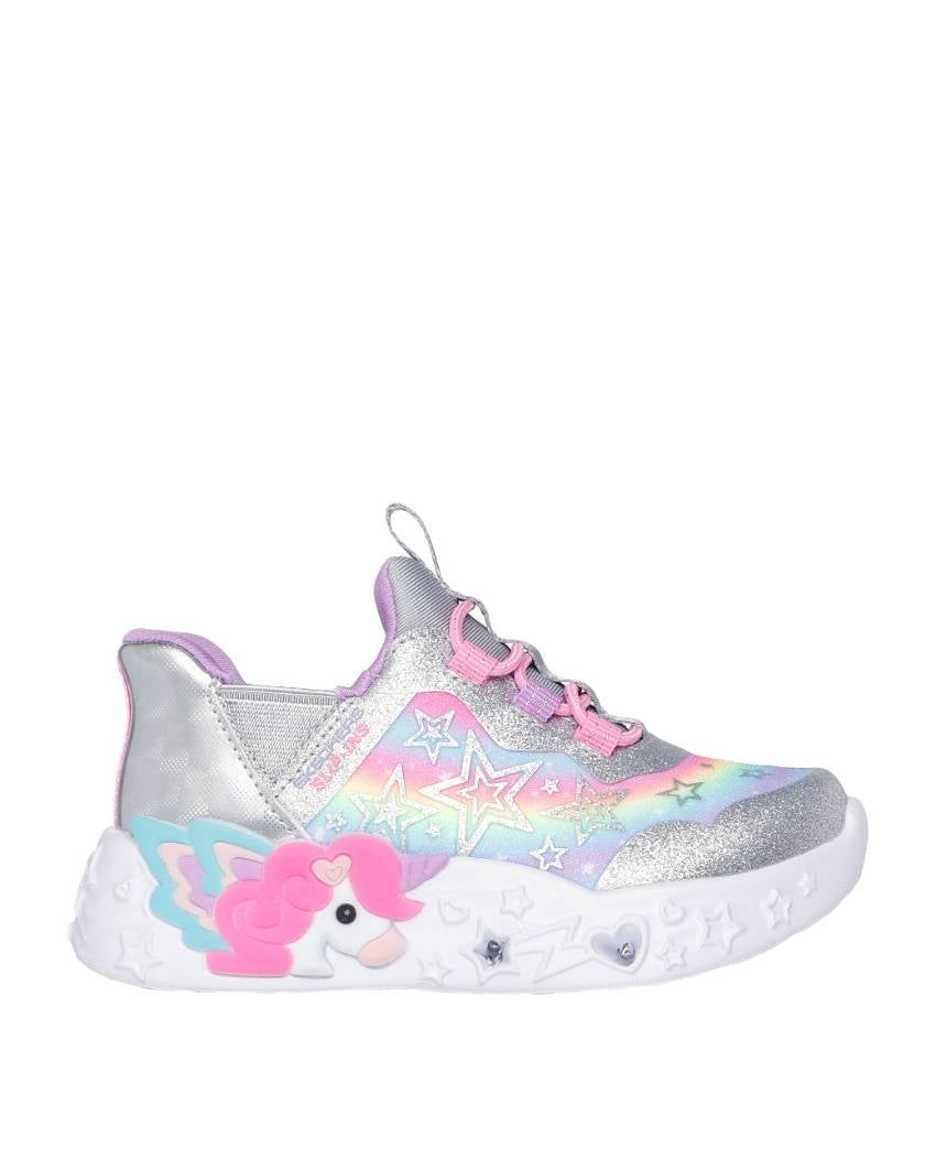 Skechers Infant's Slip Ins: Unicorn Charmer Lil Starlite - Silver/Multi